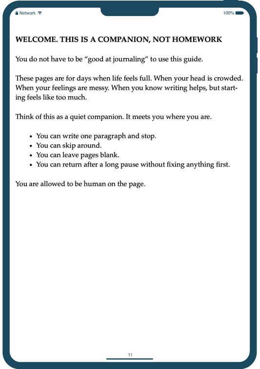 Ebook cover title A guide to journaling when life feels full