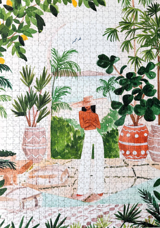 Pacelful Morocco puzzle box with a scenic illustration on a green background