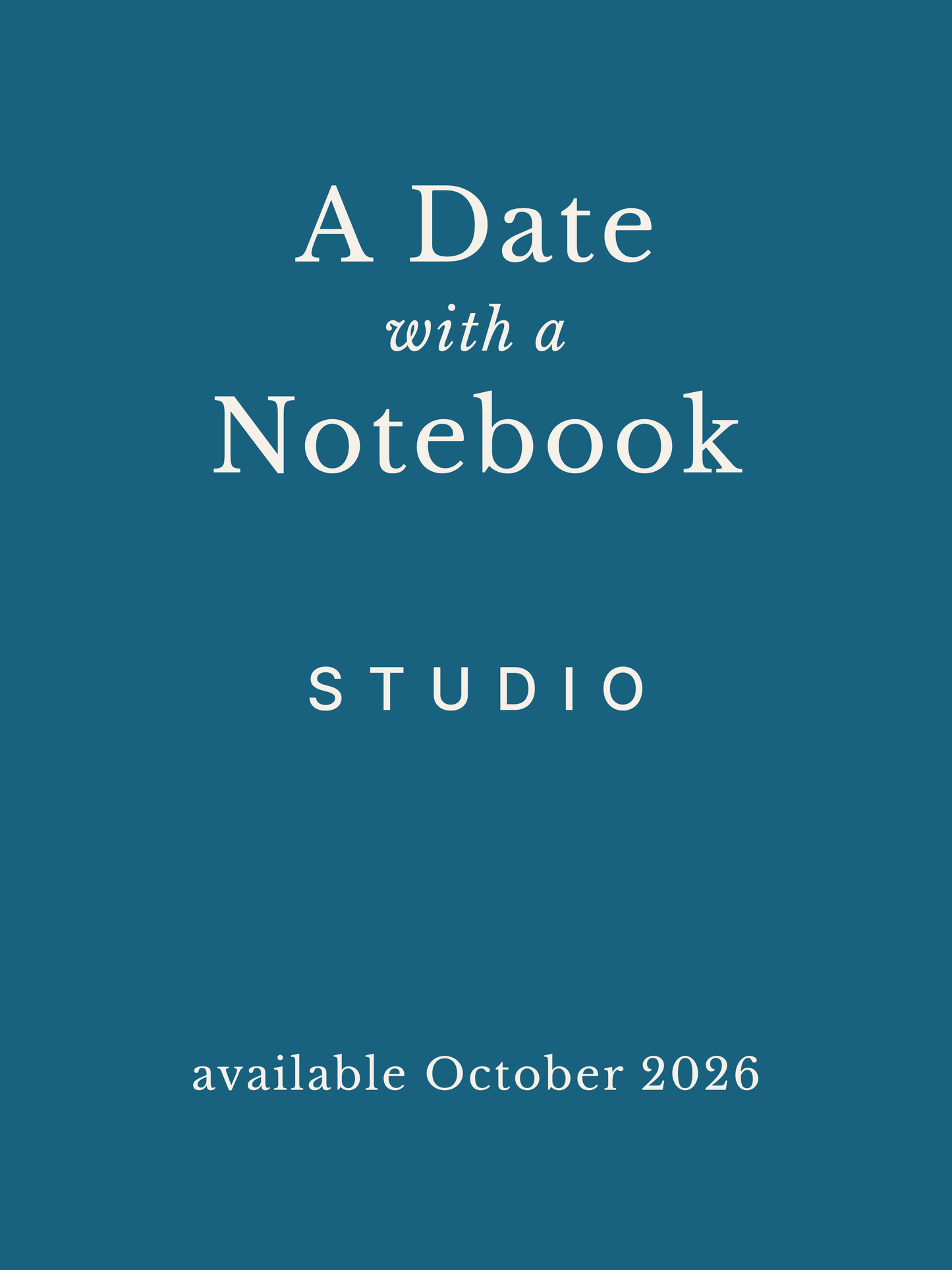 Promotional graphic for 'A Date with a Notebook Studio' with a blue background and white text.