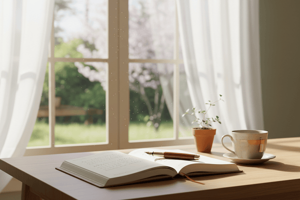 Notebook by the window