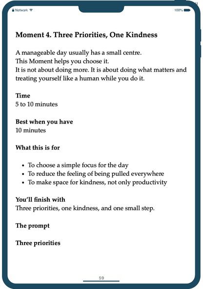 Three Priorities, One Kindness' in journaling