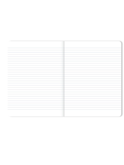 An open lined notebook or planner with blank white pages, shown against a plain white background.