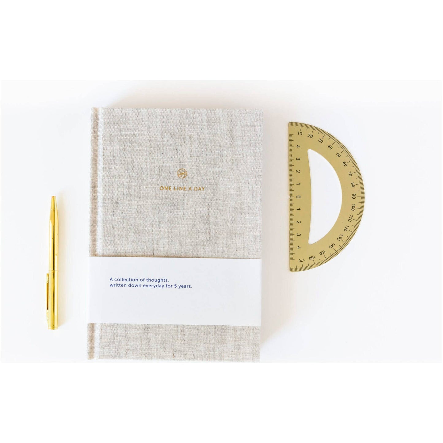 Notebook with pen linen