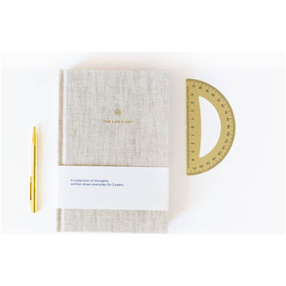 Notebook with pen linen
