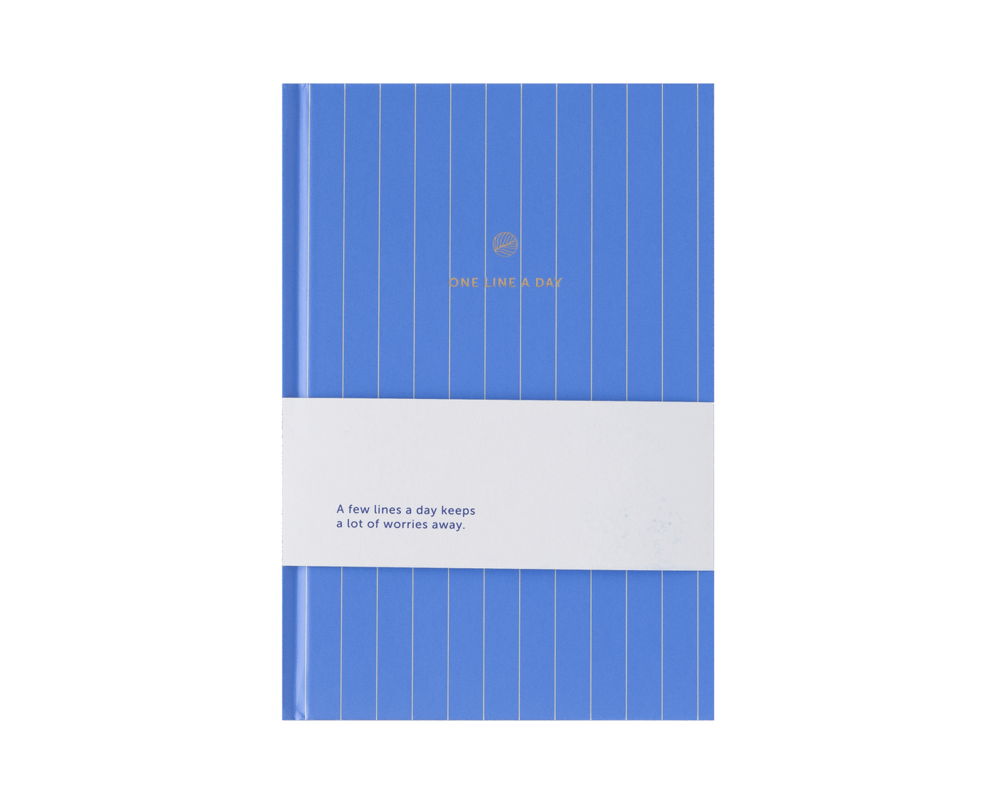 Blue notebook with white grid pattern on a white background