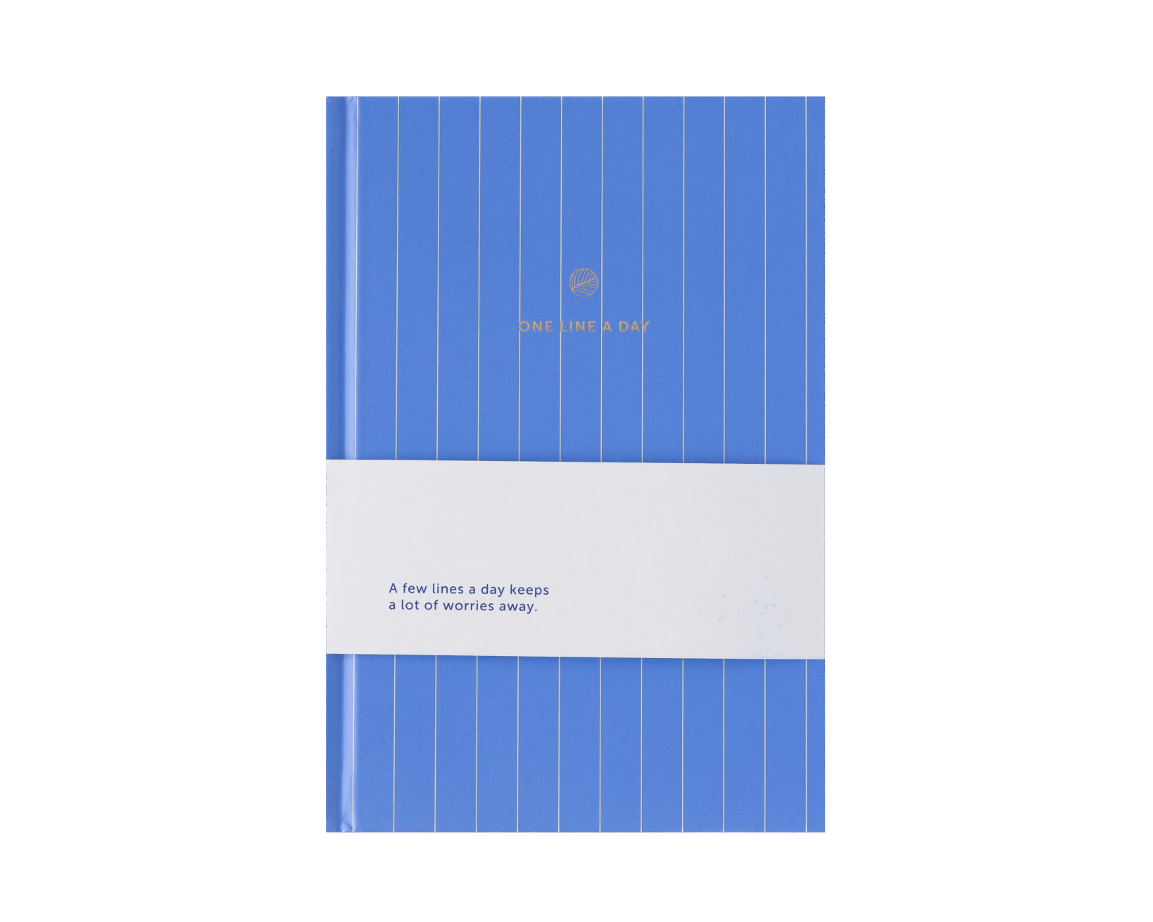 Blue notebook with white grid pattern on a white background