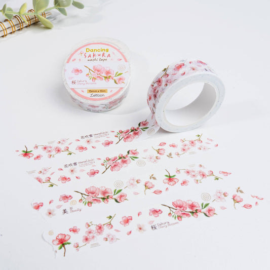 Floral tape with 'Dancing Sakura' branding on a white background