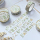 Washi tape with leaf design on a white surface