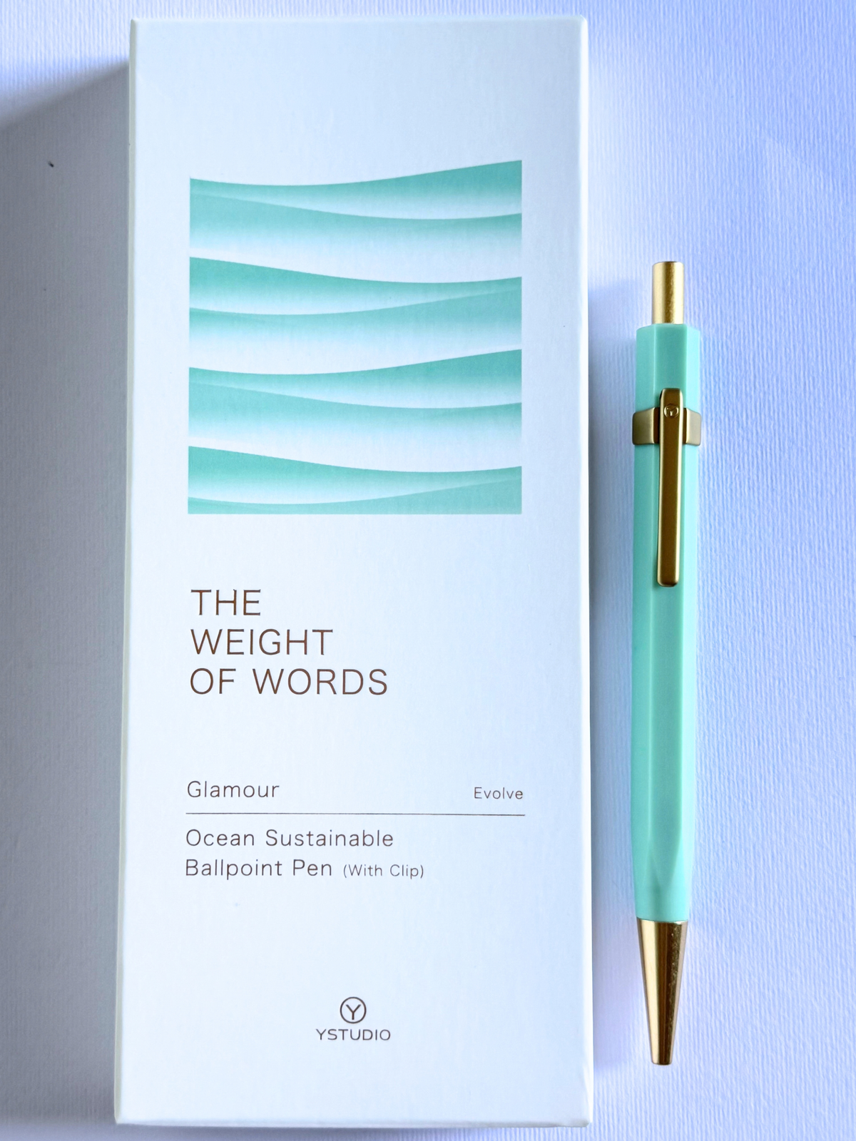 Glamour Evolve - Ballpoint Pen with Clip | Teal Green
