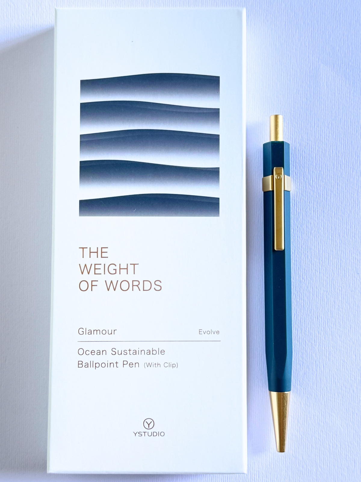 Glamour Evolve - Ballpoint Pen with Clip| Sea Indigo