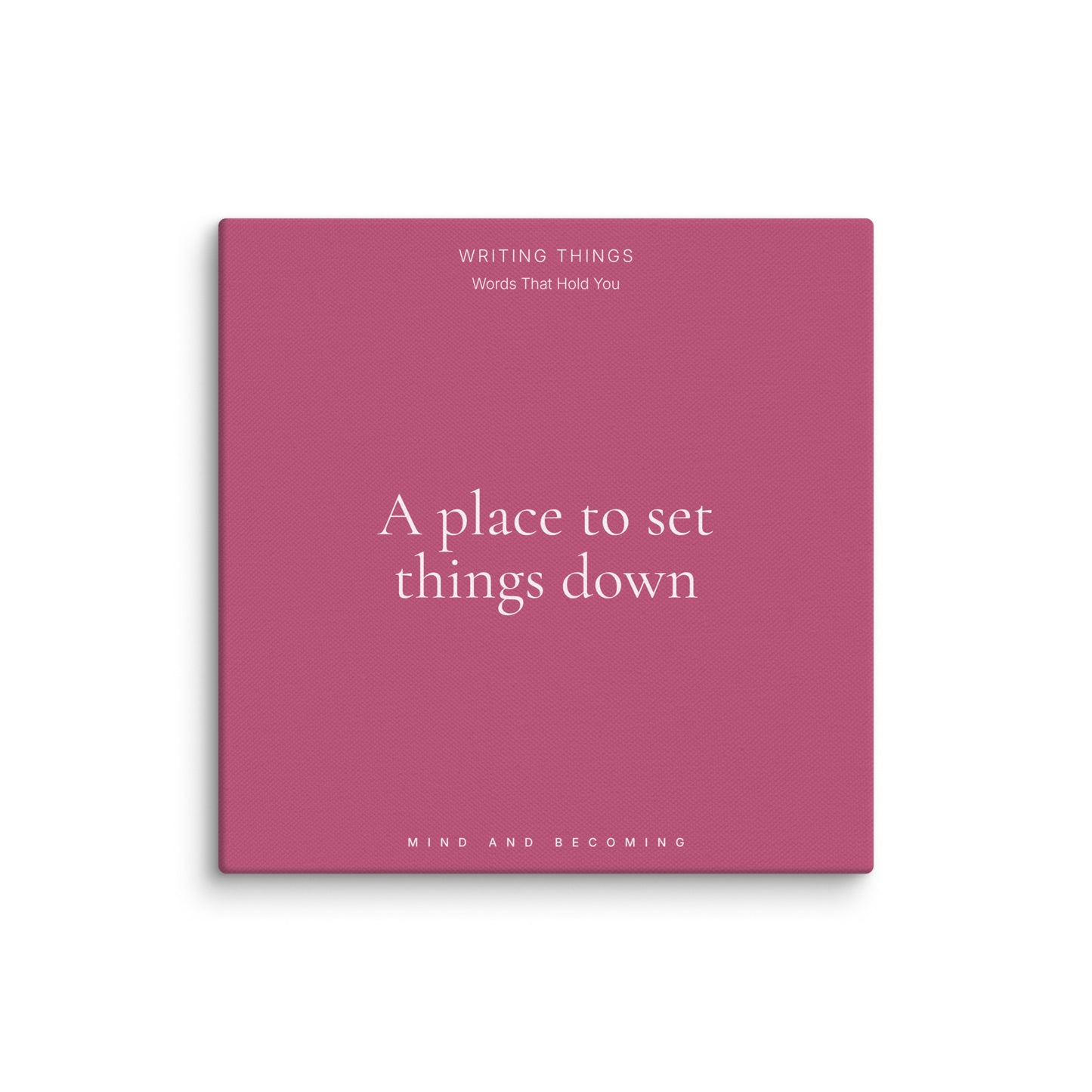 Pink book cover with white text on a white background