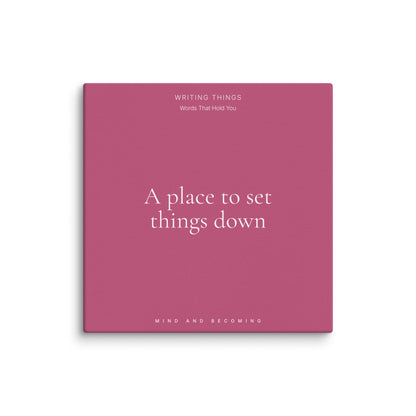 Pink book cover with white text on a white background