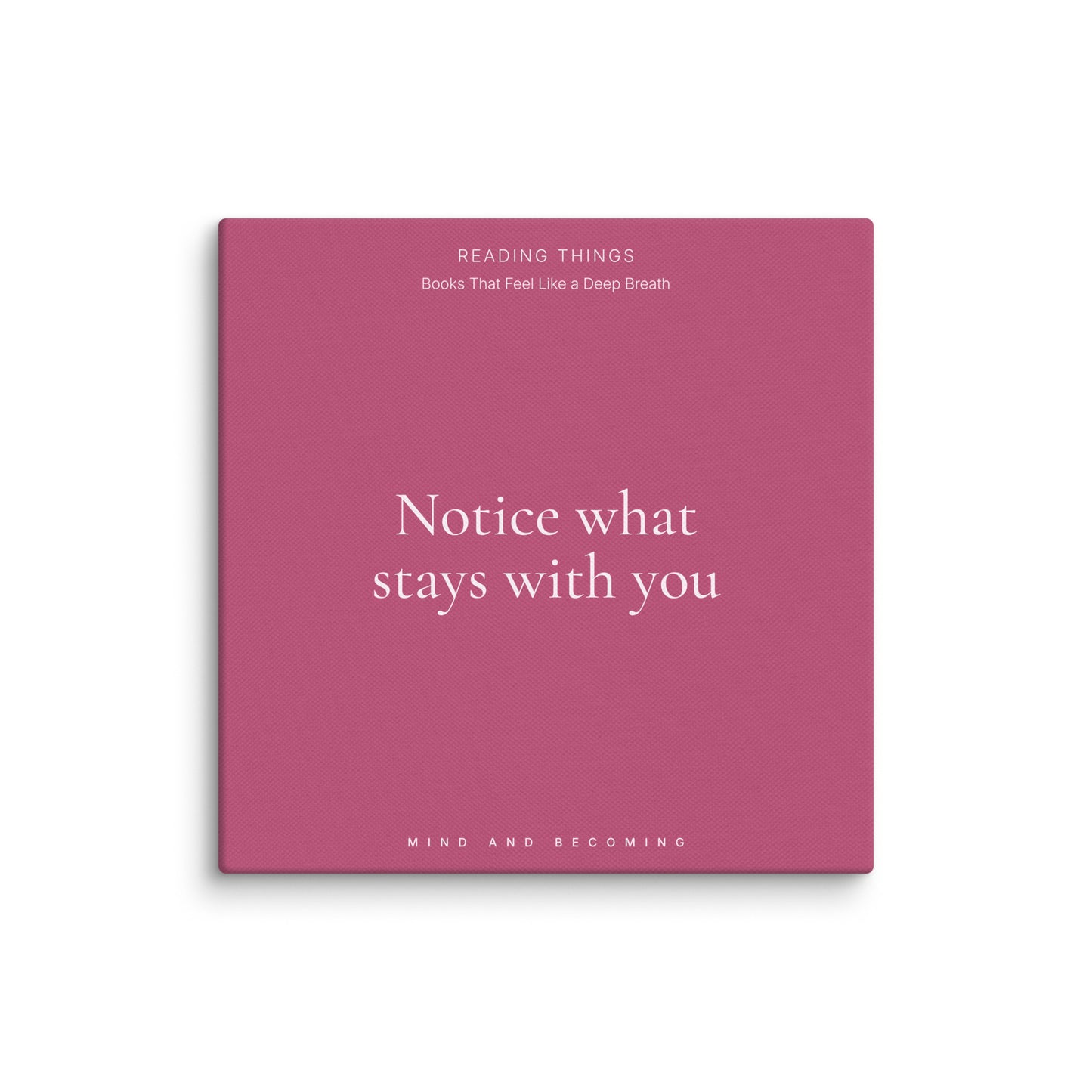 Pink book cover with white text on a white background
