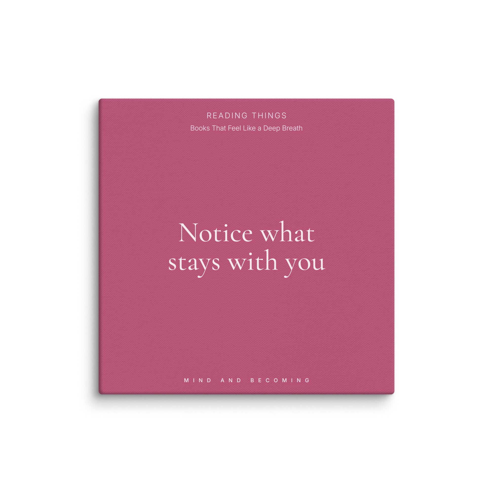 Pink book cover with white text on a white background