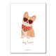 Illustration of a corgi wearing heart-shaped sunglasses and a bandana with 'dog lover' text on a white background.