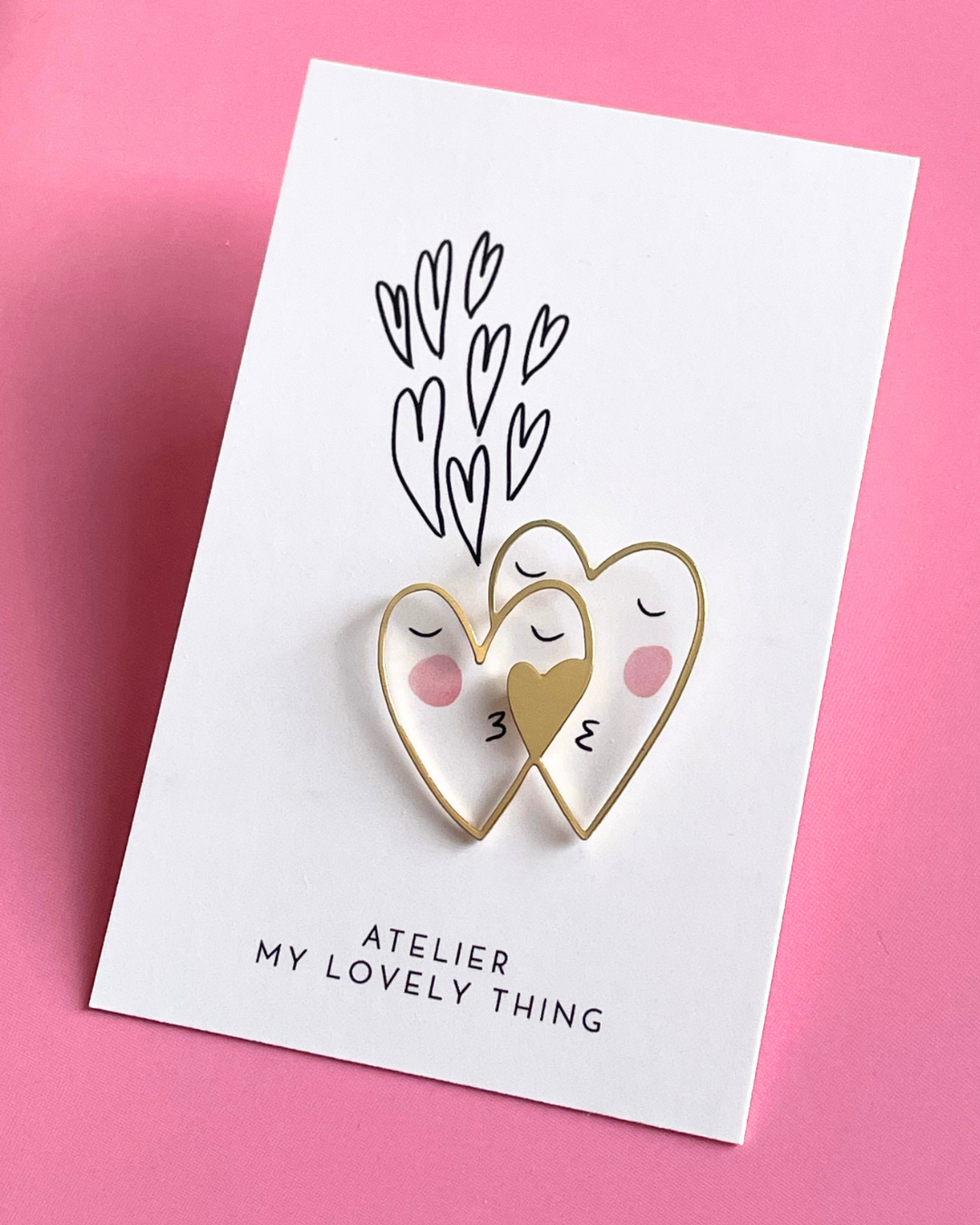 The Wrapped Notebook Edition | Pink with Double Heart Pin