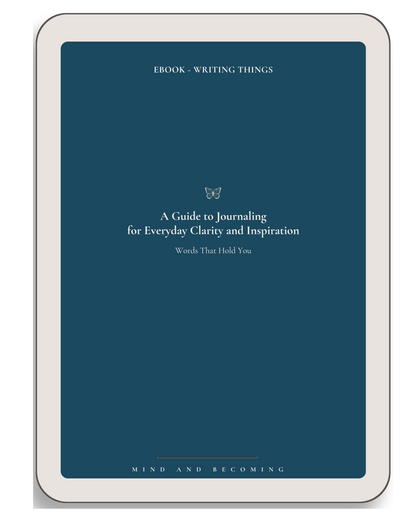 Ebook cover with title 'A Guide to Journaling for Everyday Clarity and Inspiration'