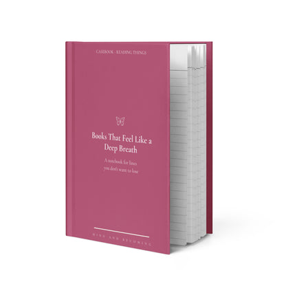 Book titled 'Books That Feel Like a Deep Breath' on a white background