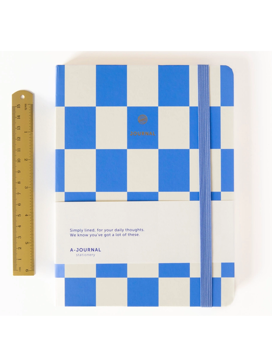 white and blue notebook
