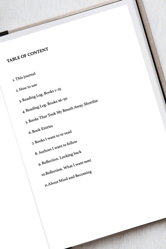 'Books That Feel Like a Deep Breath' is a reading journal