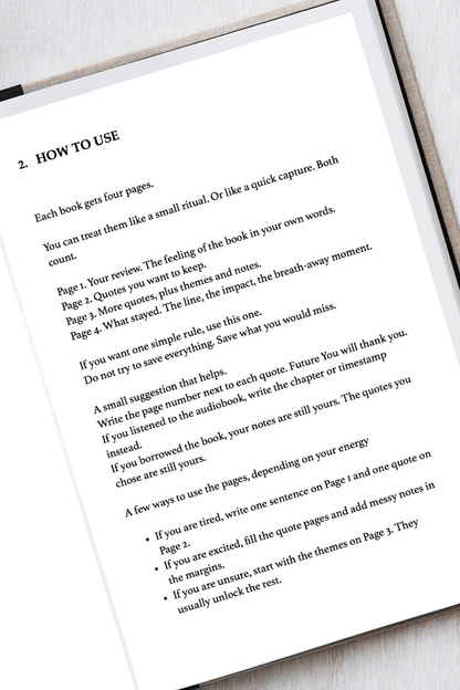 Instructions for using a book with a white background