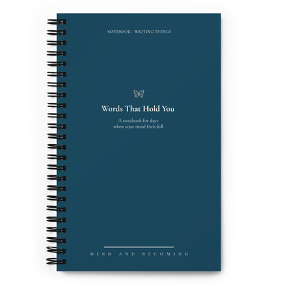 Notebook teal words that holf you