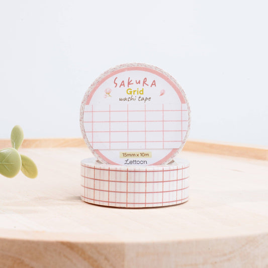 Washi tape with grid pattern on a white background