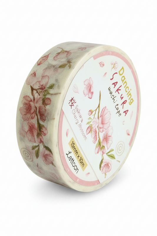 Floral tape with 'Dancing Sakura' branding on a white background